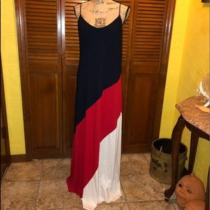 Blue, Red & White Maxi Dress